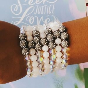 3 Beaded Stretch Bracelets Mix and Match